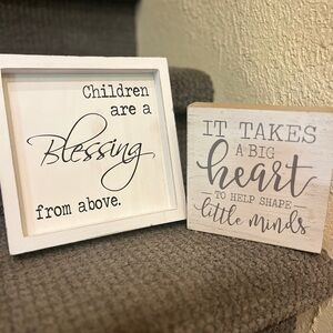 Inspirational Wooden Plaque Set - White and Gray Hobby Lobby